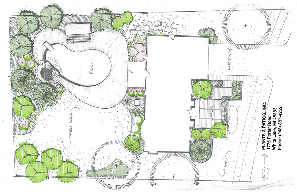 Plants and Patios Scale Rendering Example